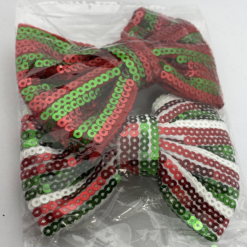 Christmas Hair Accessory Bundle‎ Sequin Bows Headband Reindeer Clips New